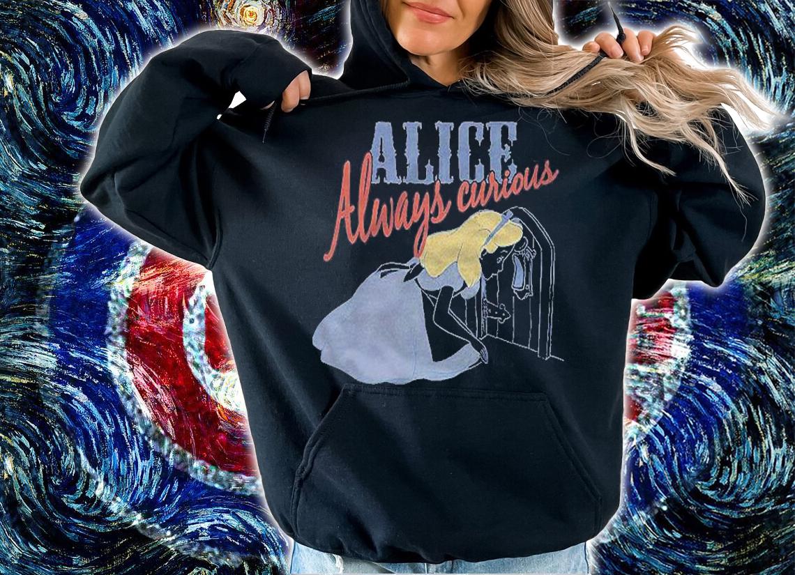 Alice In Wonderland Alice Always Curious Text Shirt t-shirt