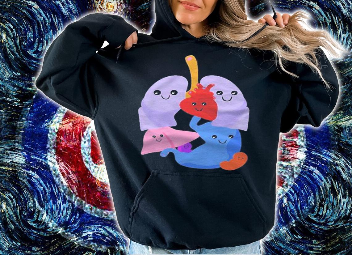 Anatomy Physiology Heart Lungs Vital Organs Illustration Shirt t-shirt hoodie