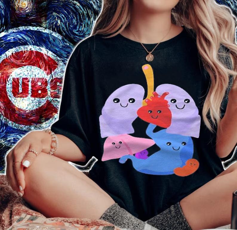 Anatomy Physiology Heart Lungs Vital Organs Illustration Shirt t-shirt woman shirt
