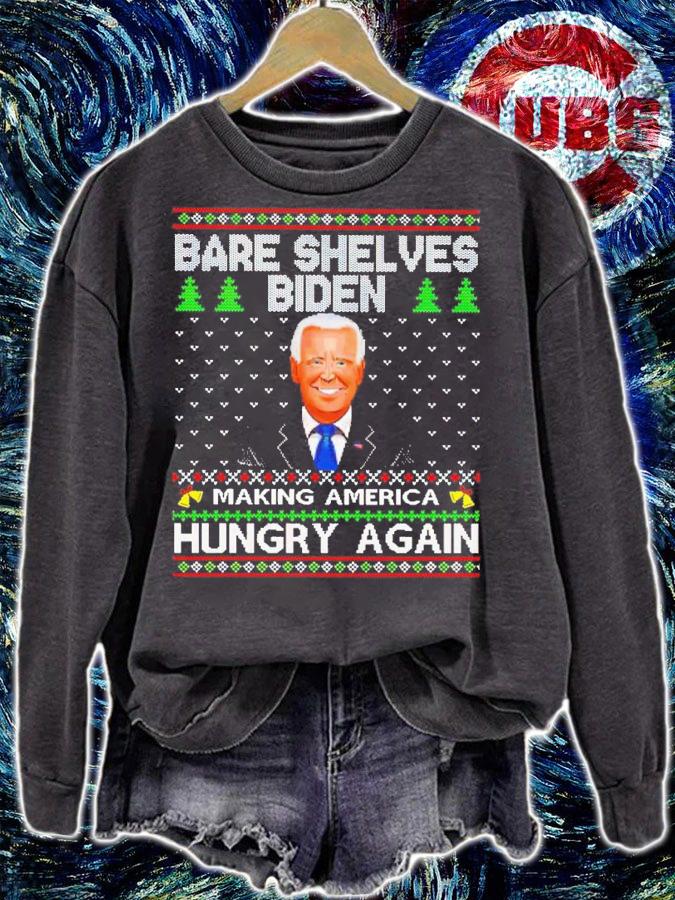 Bare Shelves Biden Making America Hungry Again Ugly Christmas Shirt t-shirt sweatshirt
