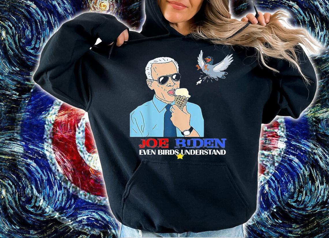 Biden Bird Poop Funny Design Bird Pop With Biden Ice Cream T-Shirt t-shirt