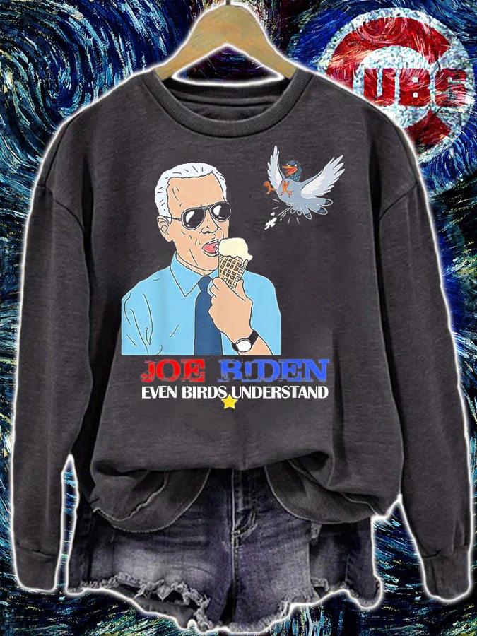 Biden Bird Poop Funny Design Bird Pop With Biden Ice Cream T-Shirt t-shirt
