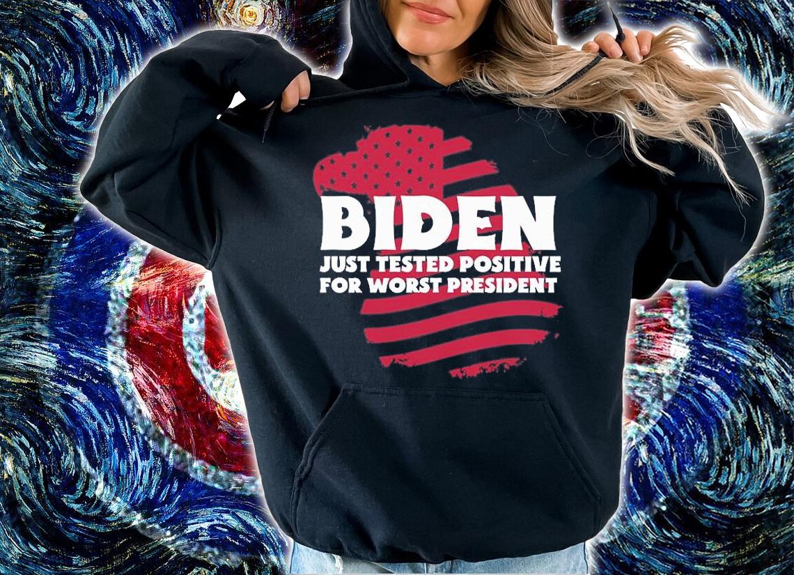 Biden Just Tested Positive For Worst President USA Flag Vintage T-Shirt t-shirt