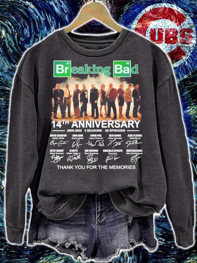 Breaking Bad 14th Anniversary 2008-2022 5 Seasons 62 Episodes Signatures Thank You For The Memories Shirt t-shirt sweatshirt