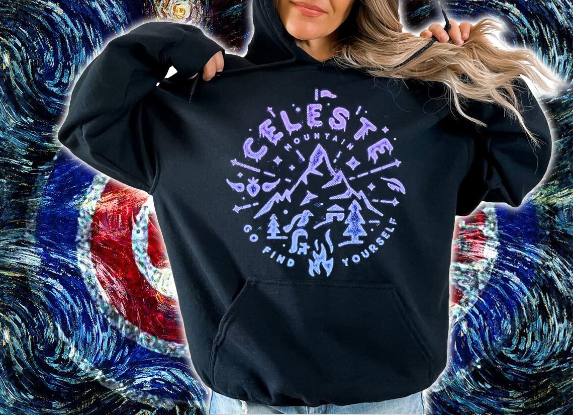 Celeste mountain go find yourself T-shirt t-shirt hoodie