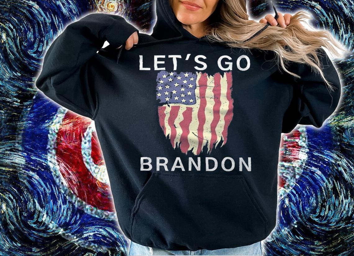 Let's Go Brandon USA Flag Retro T-Shirt t-shirt hoodie