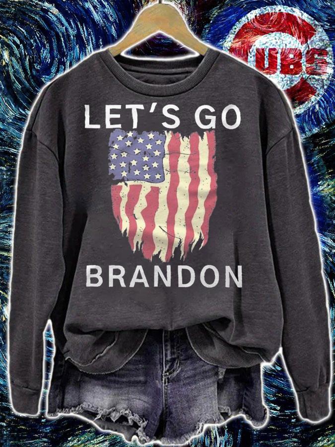 Let's Go Brandon USA Flag Retro T-Shirt t-shirt sweatshirt