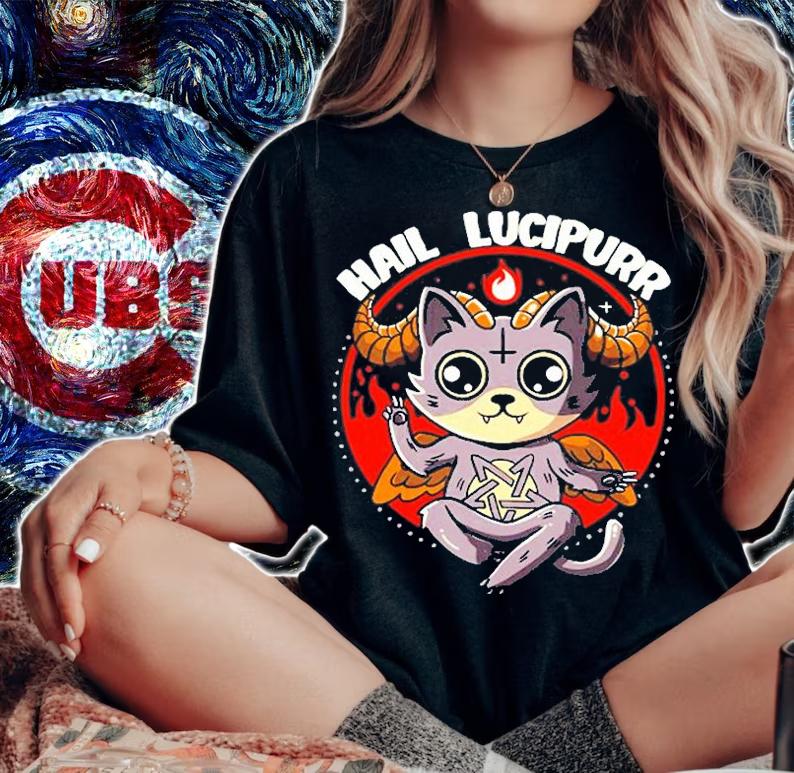 Lucipurr Inspired Baphomet Cat Related Devil Kitty Design T-Shirt t-shirt