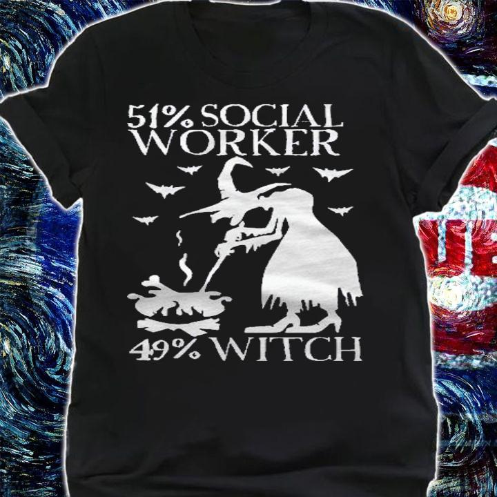 Halloween Witch & Social Worker Pullover Shirt t-shirt