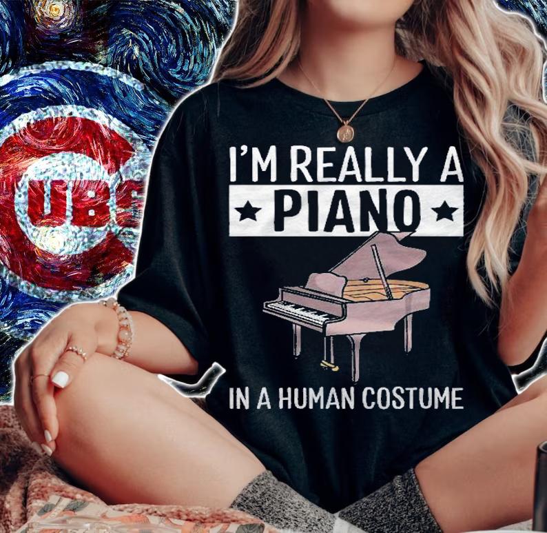 Im Really A Piano In A Human Costume Halloween Funny Music shirt t-shirt