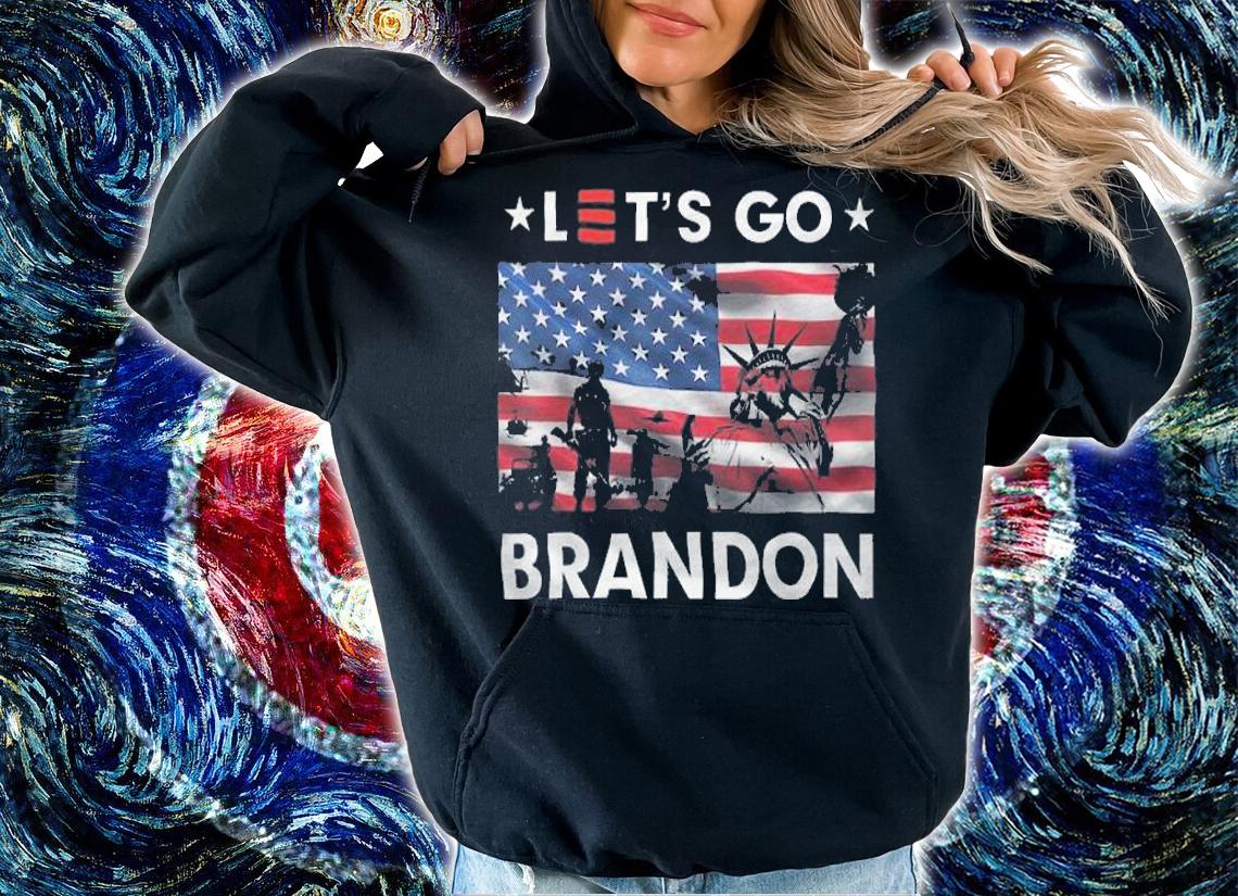 Official statue Of Liberty Let's Go Brandon USA Flag T-Shirt t-shirt hoodie