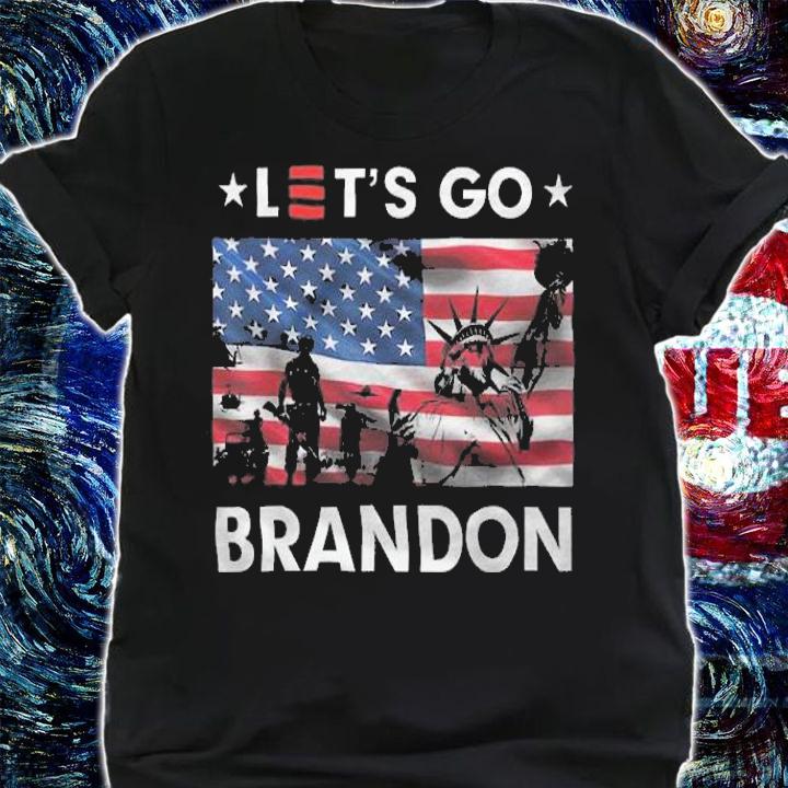 Official statue Of Liberty Let's Go Brandon USA Flag T-Shirt t-shirt shirt