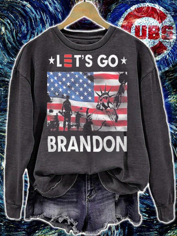 Official statue Of Liberty Let's Go Brandon USA Flag T-Shirt t-shirt sweatshirt