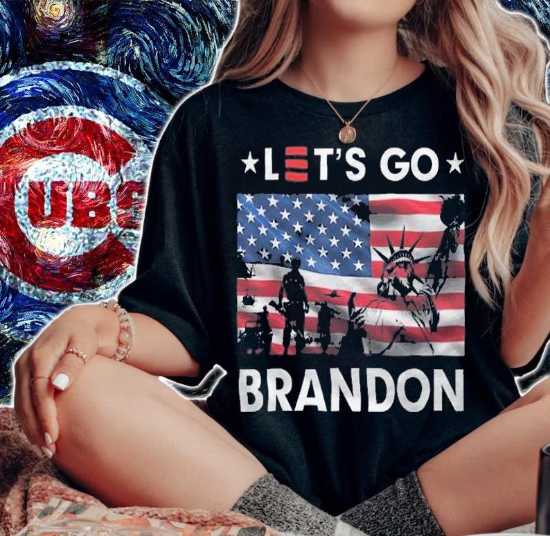 Official statue Of Liberty Let's Go Brandon USA Flag T-Shirt t-shirt woman shirt