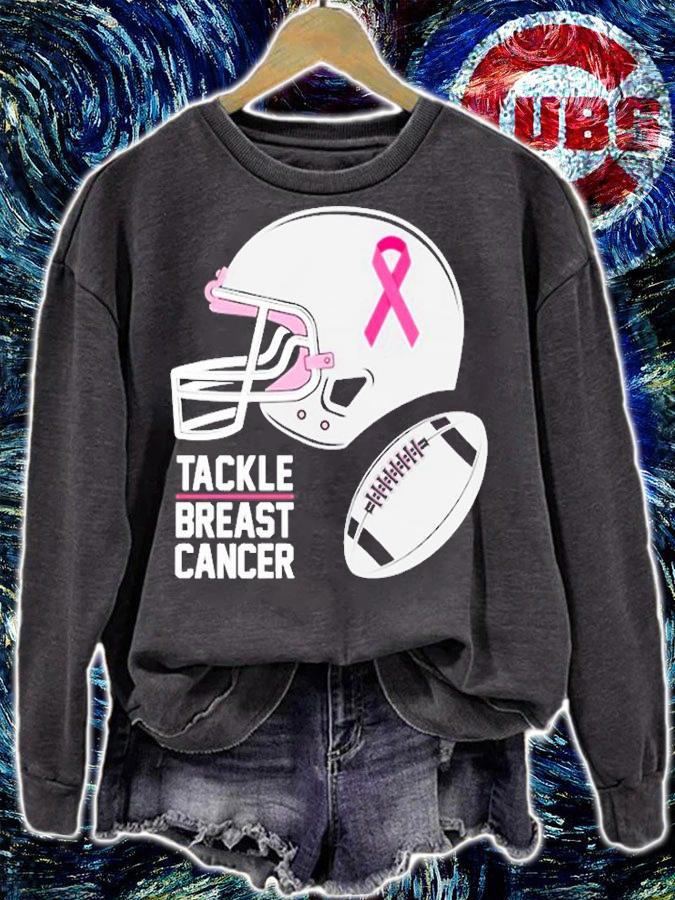 Tackle Breast Cancer Shirt Football Breast Cancer Awareness Pullover T-Shirt t-shirt sweatshirt