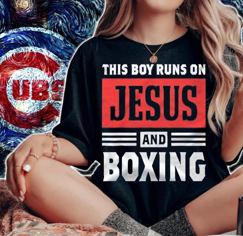 This Boy Runs On Jesus And Boxing Christian Gift Shirt t-shirt woman shirt