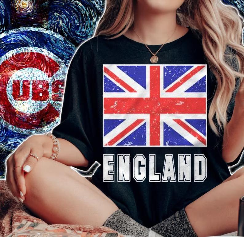 England Flag Shirt Union Jack Red White & Blue Shirt t-shirt woman shirt