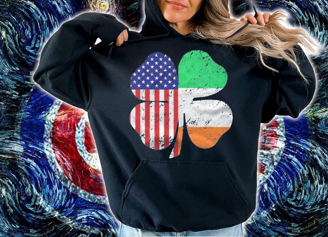 Irish American Shamrock Flag Grunge Weathered St. Patricks Shirt t-shirt hoodie