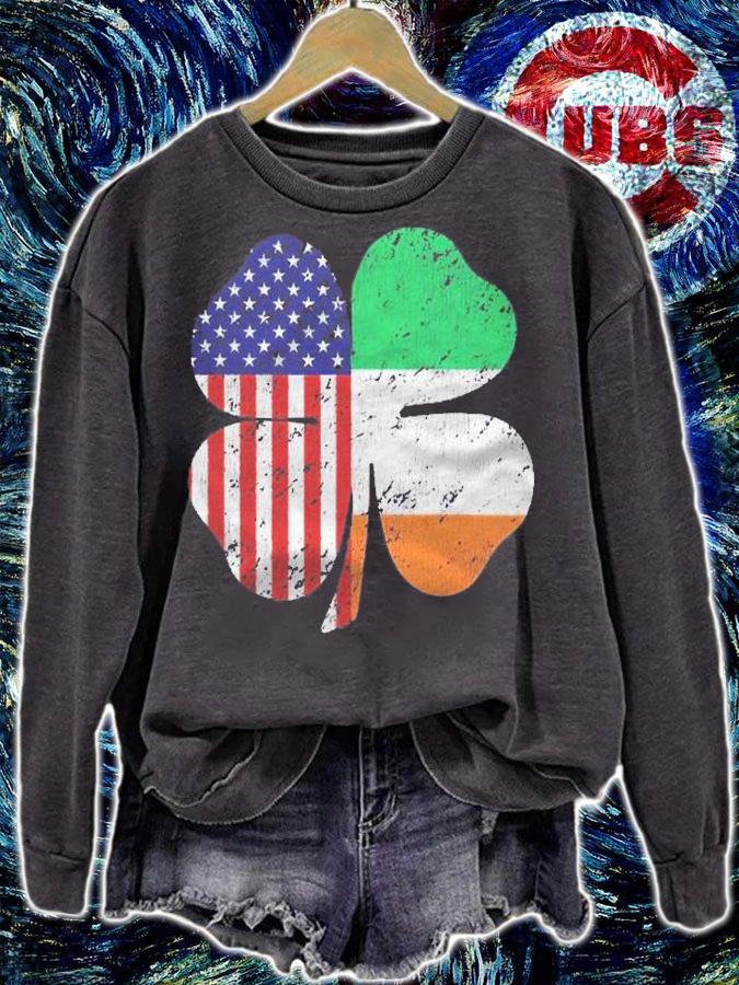 Irish American Shamrock Flag Grunge Weathered St. Patricks Shirt t-shirt sweatshirt