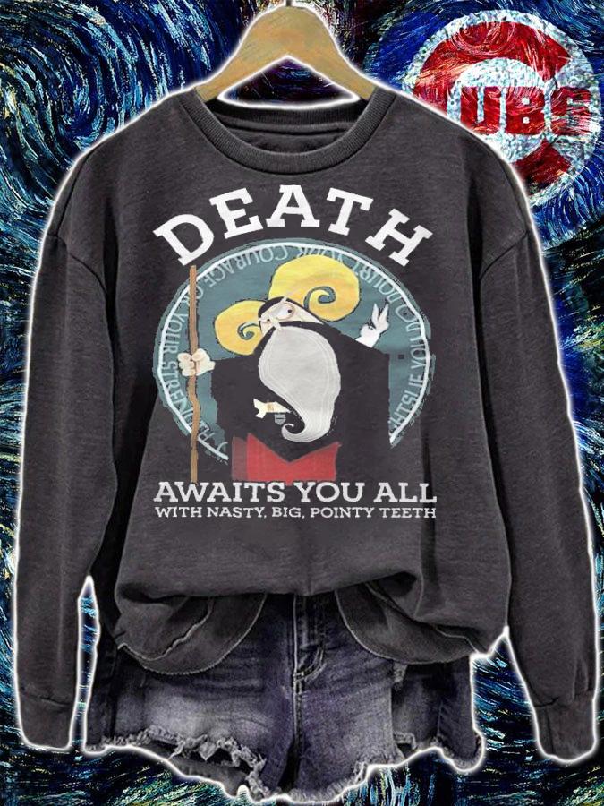 Monty Python Death Awaits You All With Nasty Big Pointy Teeth Shirt t-shirt
