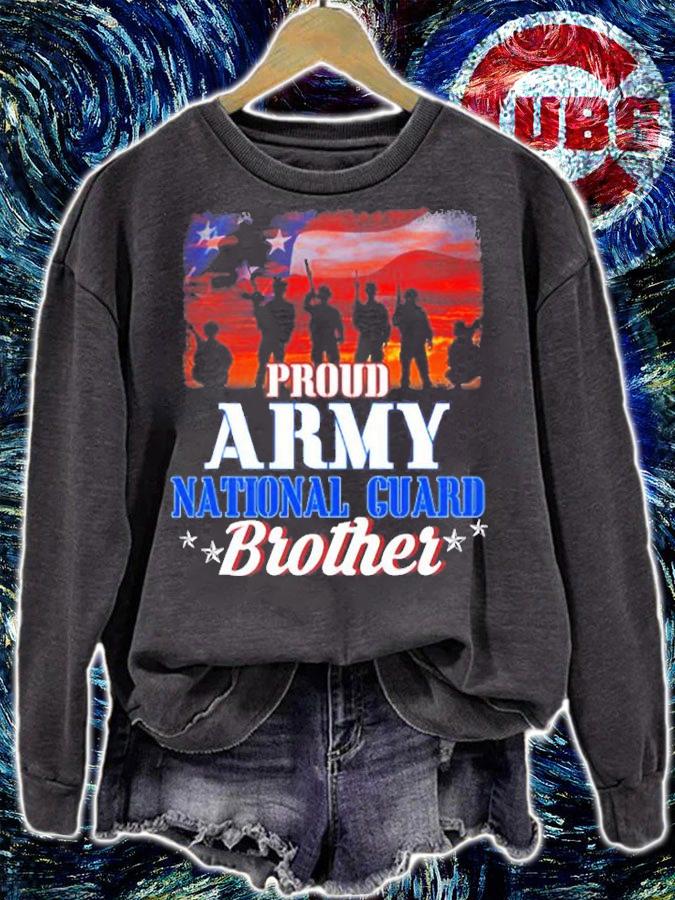 Proud Army National Guard Brother Us Flag T-Shirt t-shirt sweatshirt