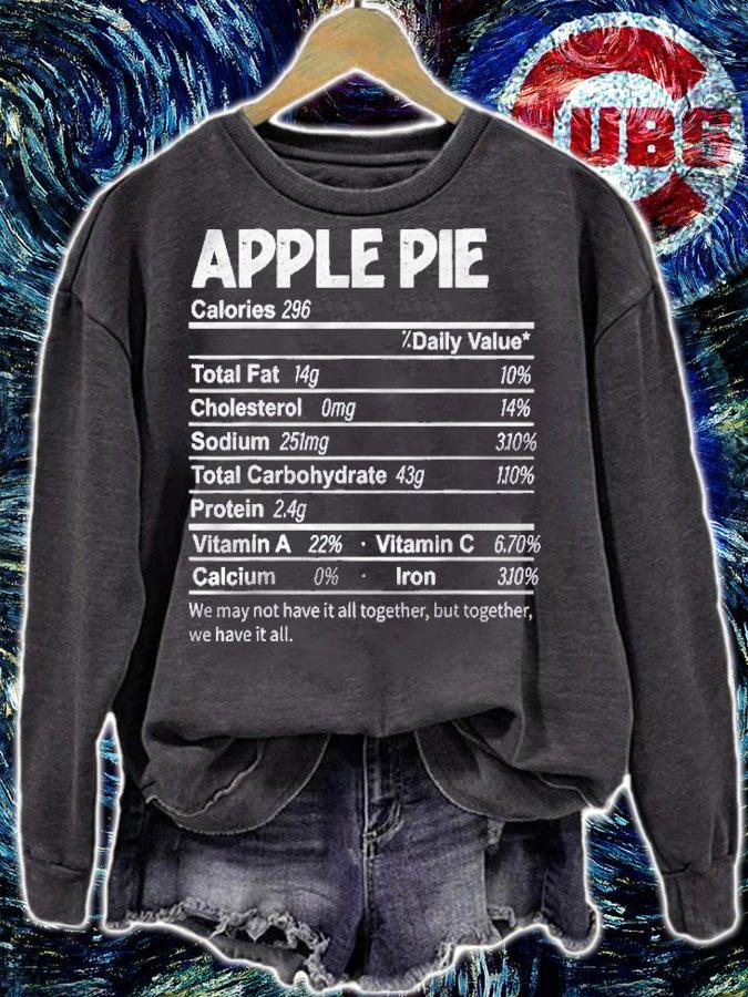 Funny Apple Pie Nutrition Facts Thanksgiving Food Shirt t-shirt sweatshirt