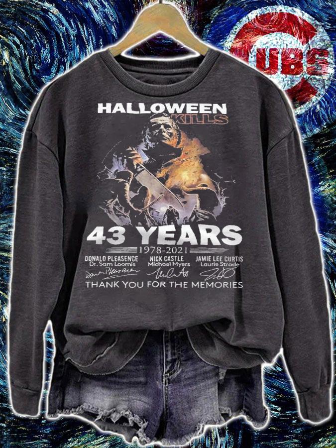 Halloween Kills 43 Years 1978-2021 Signatures Thank You For The Memories Shirt t-shirt sweatshirt