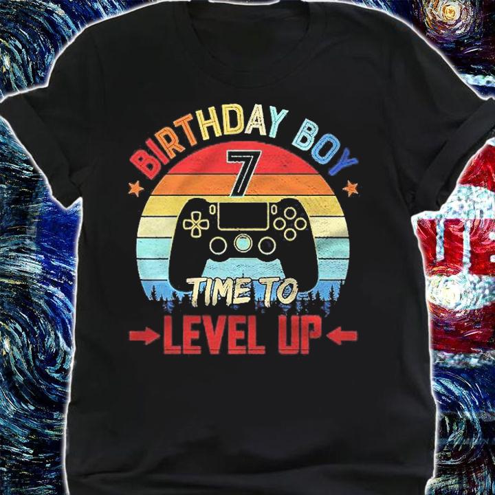 Kids Birthday Boy 7 Time To Level Up 7Th Birthday Boy Gamer Shirt t-shirt shirt