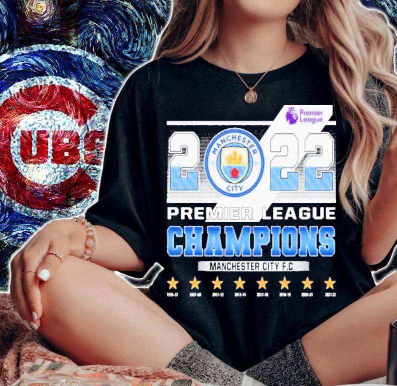 Manchester City FC Premier League Champions 2022 Shirt t-shirt