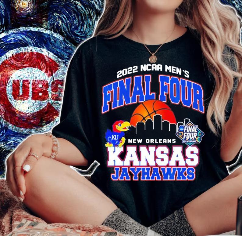 Kansas Jayhawks New Orleans NCAA Men's Basketball National Final Four Champions 2022 Shirt t-shirt woman shirt