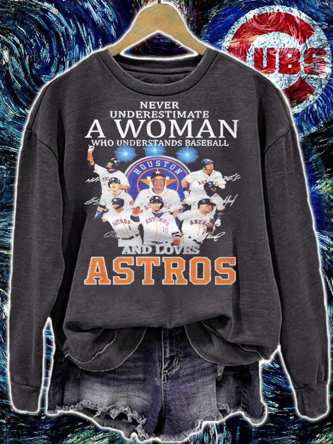 Never underestimate a woman Houston Astros signatures shirt t-shirt