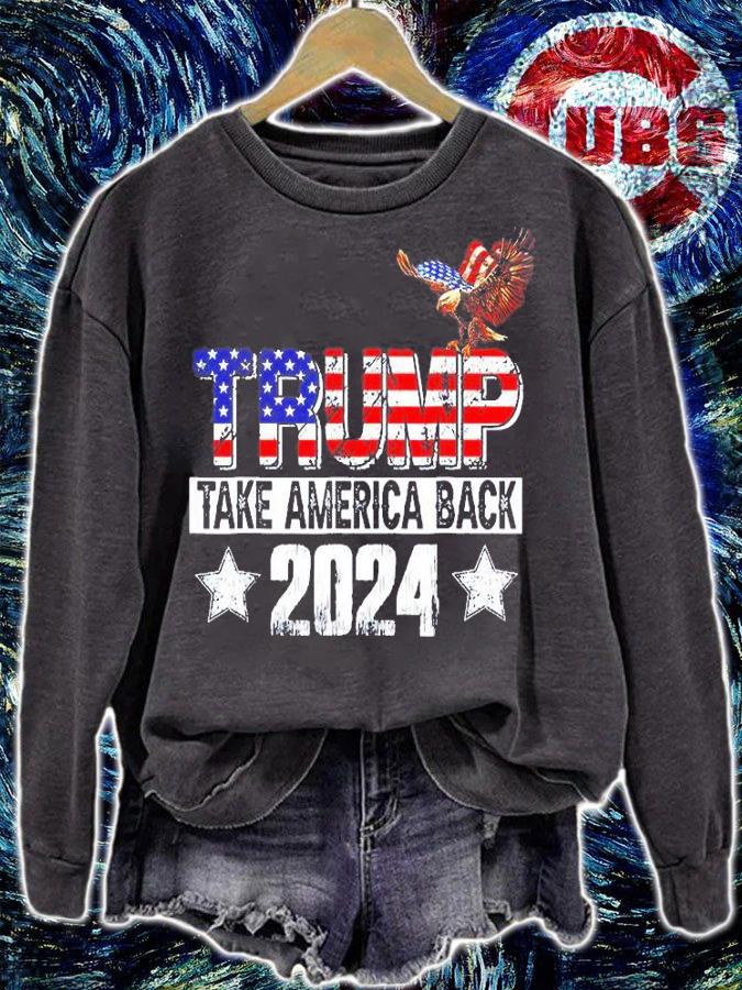 Trump 2024 USA Flag Take America Back Mullet Eagle T-Shirt t-shirt