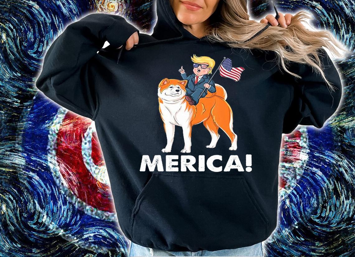 Trump Merica Akita Dog American Hero Funny T-shirt t-shirt