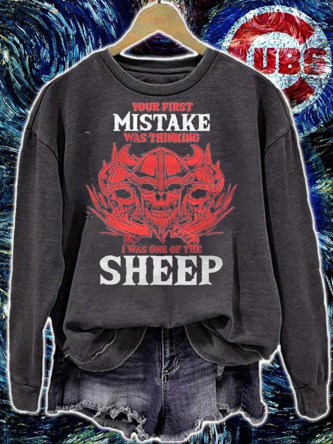 First Mistake Was Thinking I Was One Of The Sheep Viking Shirt t-shirt sweatshirt