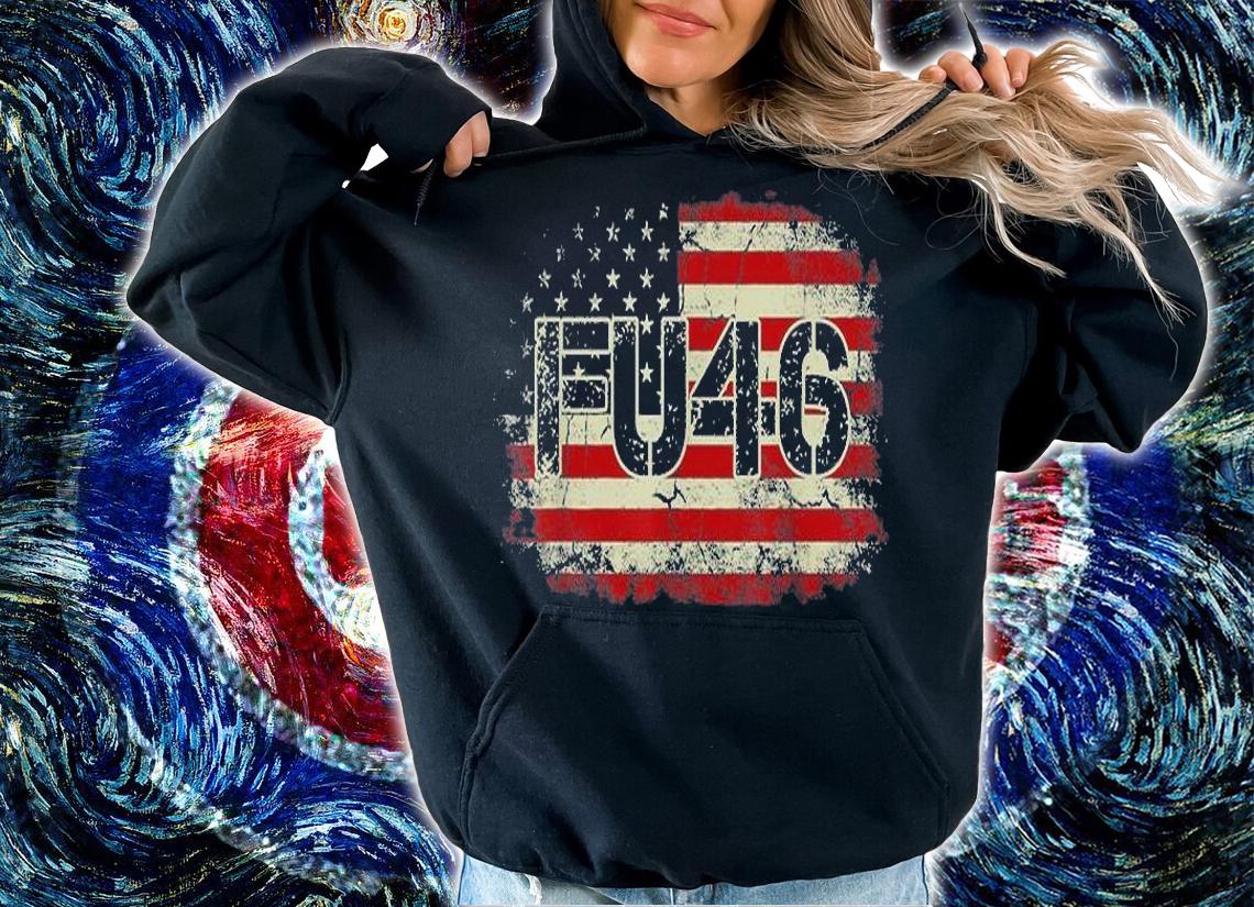FU 46 Vintage Old American Flag Funny Biden Patriots FU46 T-Shirt t-shirt