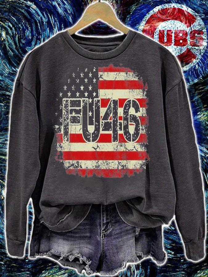 FU 46 Vintage Old American Flag Funny Biden Patriots FU46 T-Shirt t-shirt