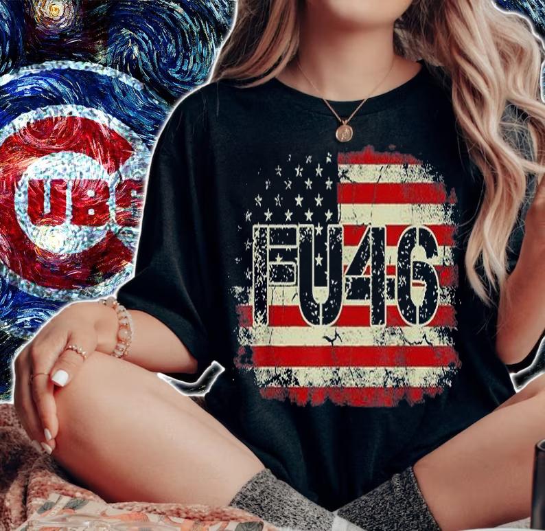 FU 46 Vintage Old American Flag Funny Biden Patriots FU46 T-Shirt t-shirt
