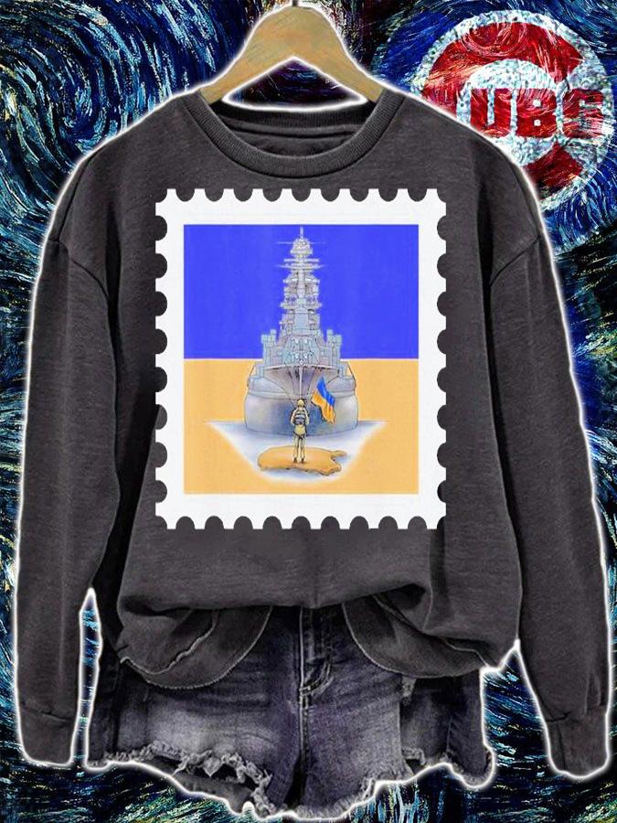Ukraine Postage Stamp Soldier Flag Pride T-Shirt t-shirt sweatshirt