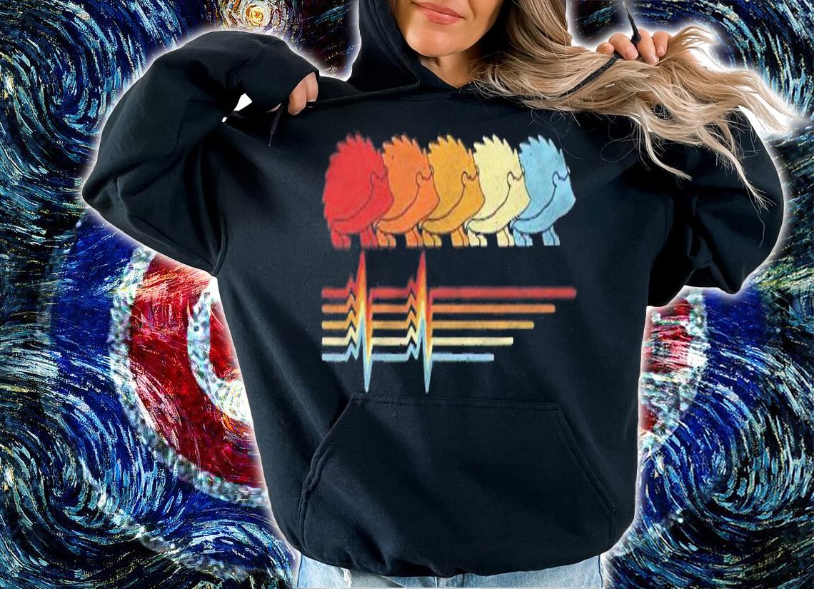 Hedgehog Heartbeat Retro Vintage Animals Hedgehog Lover Shirt t-shirt