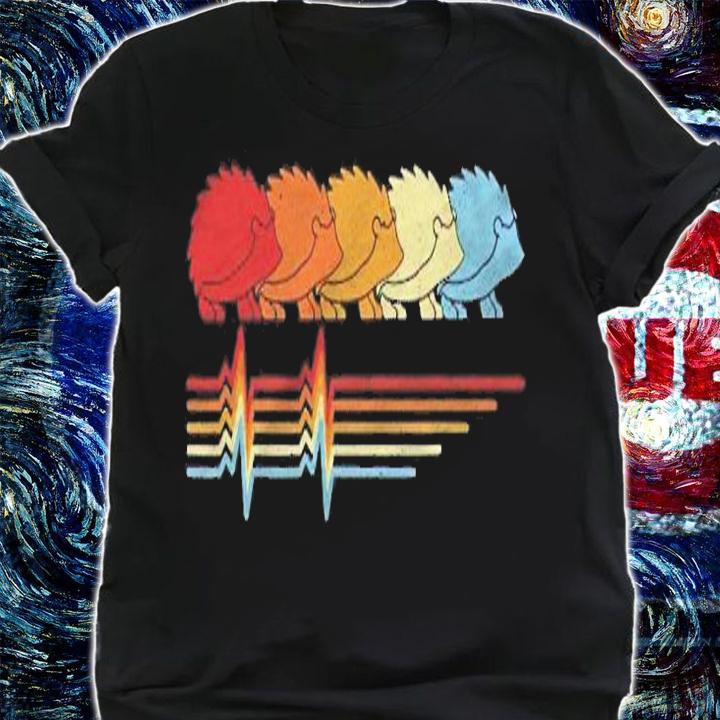Hedgehog Heartbeat Retro Vintage Animals Hedgehog Lover Shirt t-shirt