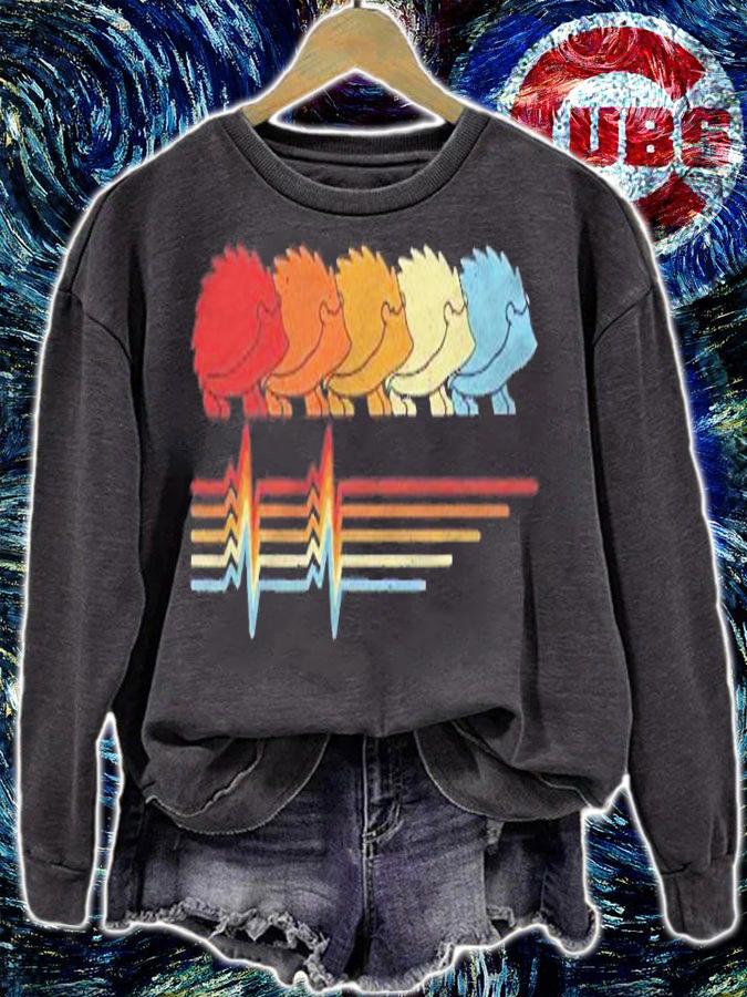 Hedgehog Heartbeat Retro Vintage Animals Hedgehog Lover Shirt t-shirt