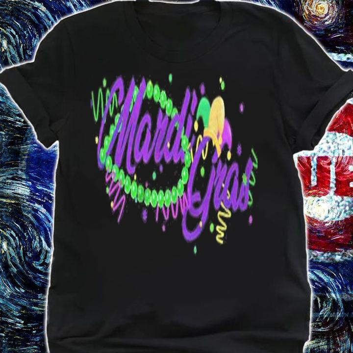 Mardi Gras text logo T-shirt t-shirt shirt