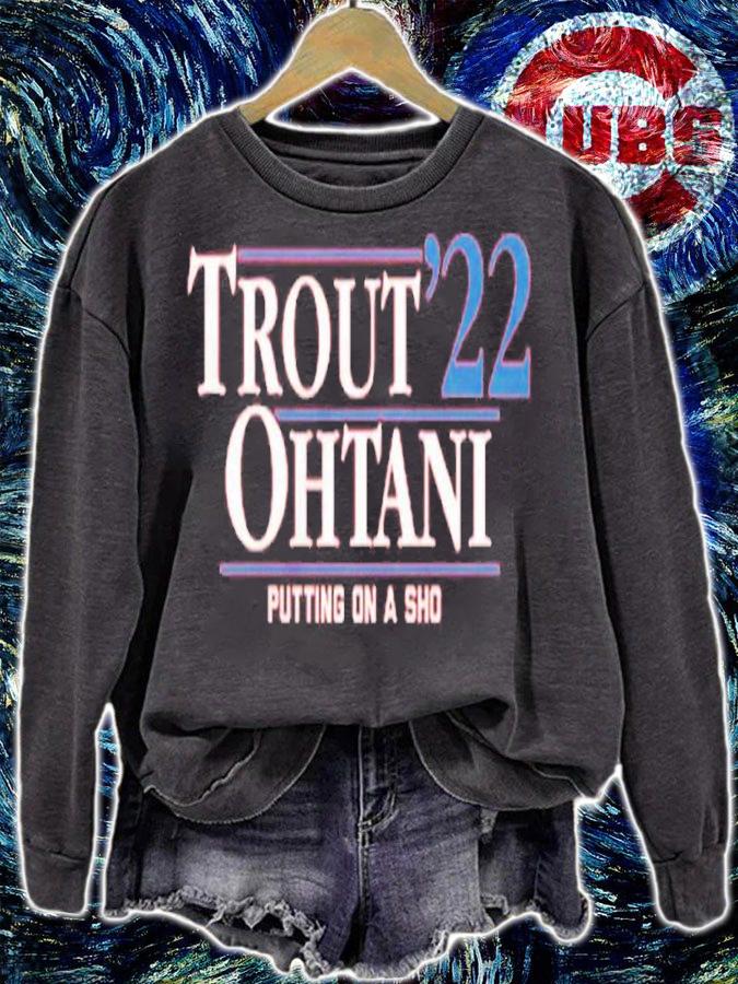 Trout Ohtani '22 Putting On A Sho Shirt t-shirt sweatshirt