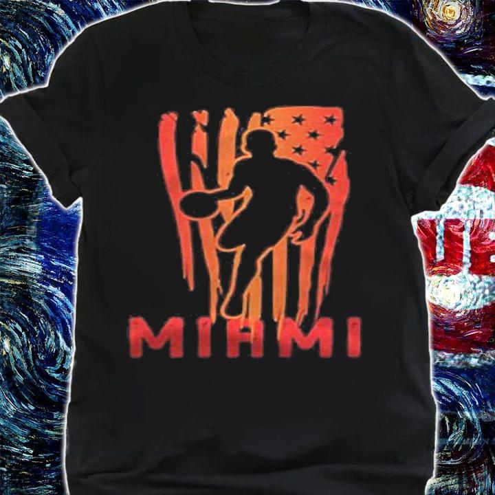 Vintage best basketball heat gift miami usa flag t-shirt t-shirt shirt