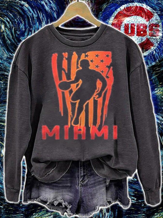Vintage best basketball heat gift miami usa flag t-shirt t-shirt sweatshirt