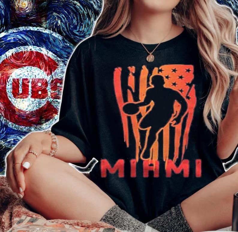 Vintage best basketball heat gift miami usa flag t-shirt t-shirt woman shirt