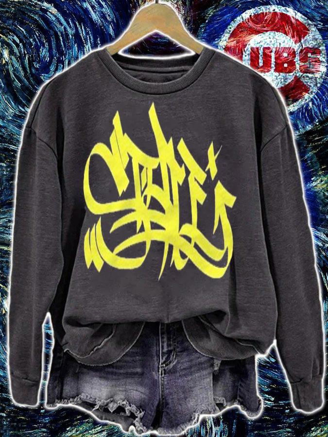 Graffiti Art Yellow Calligraphy Graffiti Painting Shirt sweatshirt
