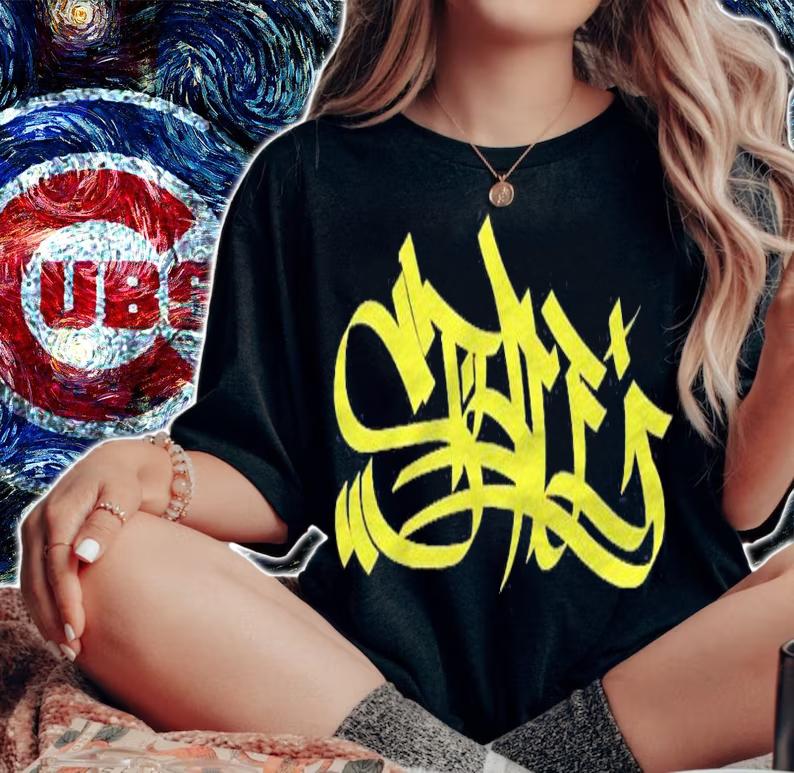 Graffiti Art Yellow Calligraphy Graffiti Painting Shirt woman shirt