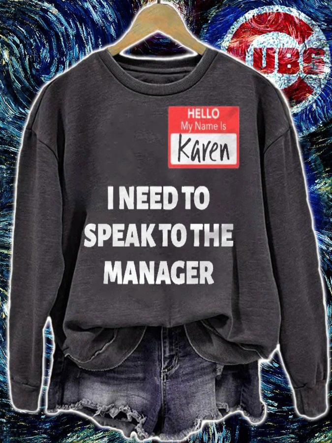 Karen Halloween Costume Speak To The Manager Saying Funny Premium Shirt
