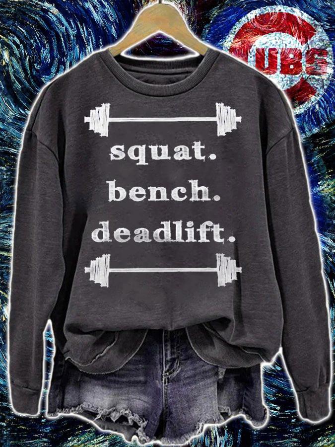 Funny Powerlifting Barbell Vintage Gym Pullover Shirt